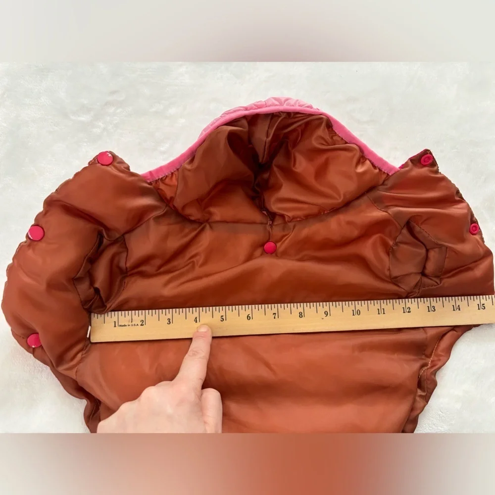 Kids Store Club Pink Ombre Dog Puffer Jacket Coat Size 14 Warm WinterHooded Vest